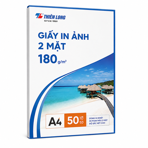 Giấy In Ảnh 2 Mặt 180g A4 (180gsm * 50 tờ)