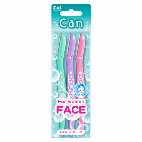 Dao Cạo Kai Can CBL-3P Lông Mày Lông Mặt Cho Nữ Set 3 Cây