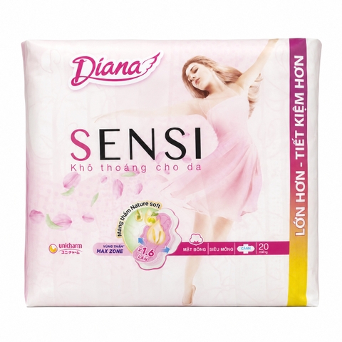 Băng Vệ Sinh Diana Sensi Cool Fresh Siêu Mỏng Kháng Khuẩn (8 Miếng * 48 Gói)