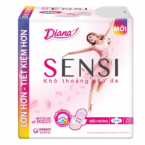 Băng Vệ Sinh Diana Sensi Siêu Mỏng Cánh (20 Miếng * 36 Gói)