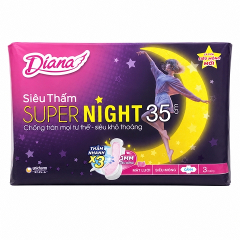Băng Vệ Sinh Diana Siêu Thấm Super Night 35 (12 Miếng * 48 Gói)