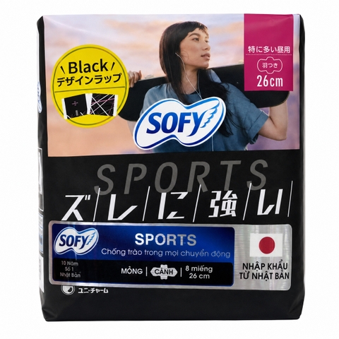 Băng Vệ Sinh Sofy Superorts Cánh 26Cm (8 Miếng * 48 Gói)