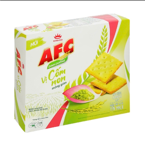 Bánh Cracker AFC Dinh Dưỡng Hạt & Thảo Mộc Vị Cốm Non (109G*36 Hộp)