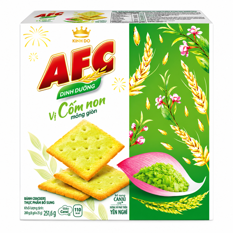Bánh Cracker AFC Dinh Dưỡng Vị Rau (215.6G* 16 Hộp)