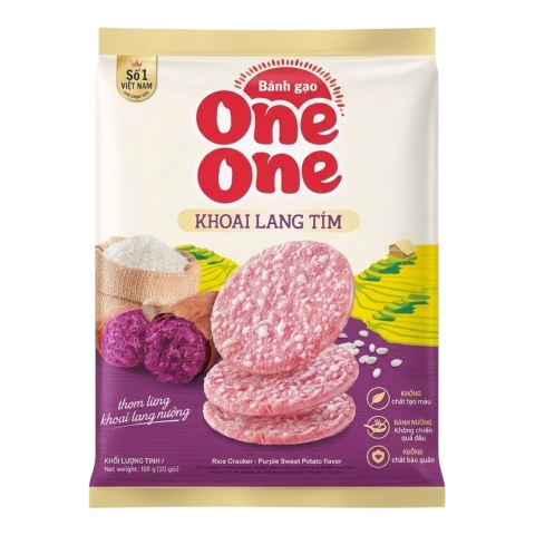 Bánh Gạo One One Khoai Lang Tím (100G*20 gói)