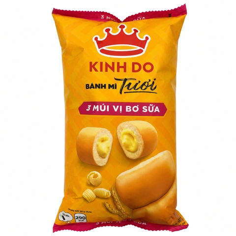 Bánh Mì Tươi 3 Mùi Nhân Bơ Sữa (90G * 40 Gói)