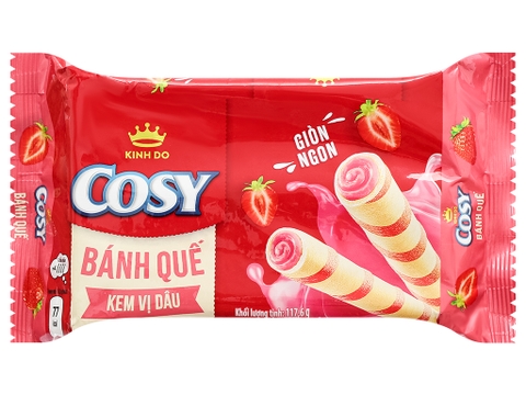 Bánh Quế Cosy Vị Kem Dâu (117.6G * 24 Gói)