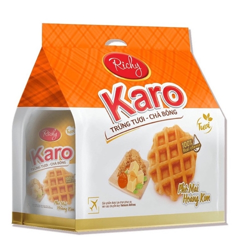 Bánh Trứng Tươi Chà Bông Karo Vị Sợi Gà (182G*12 Túi)