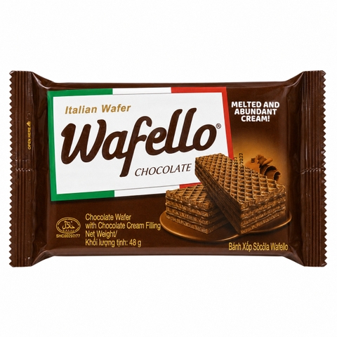 Bánh Xốp Wafello Chocolate (48G * 60 Gói)
