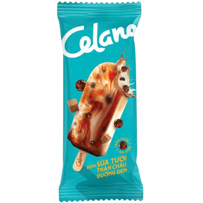 Kem Celano Que Sữa Tươi Trân Châu Đường Đen (65G * 18 Cây)