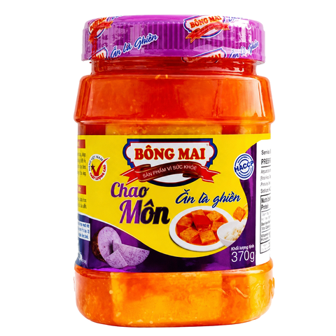 Chao Môn Bông Mai Hũ Nhựa Nắp Tím (370G*24 Hũ)