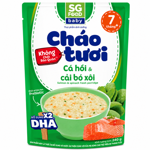 Cháo Tươi Baby Cá Hồi Cải Bó Xôi (240G*30 gói)