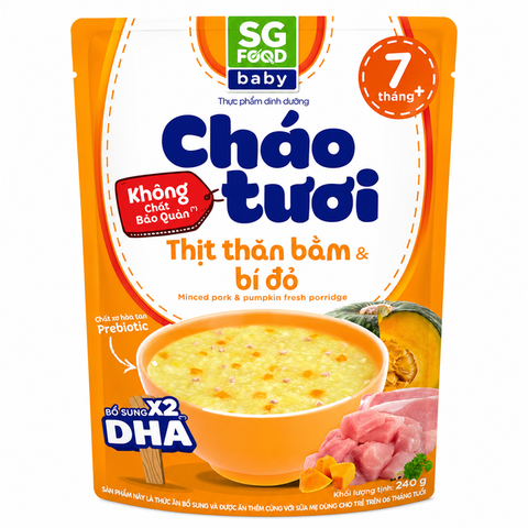 Cháo Tươi Baby Thịt Thăn Bằm Bí Đỏ (240G*30 gói)
