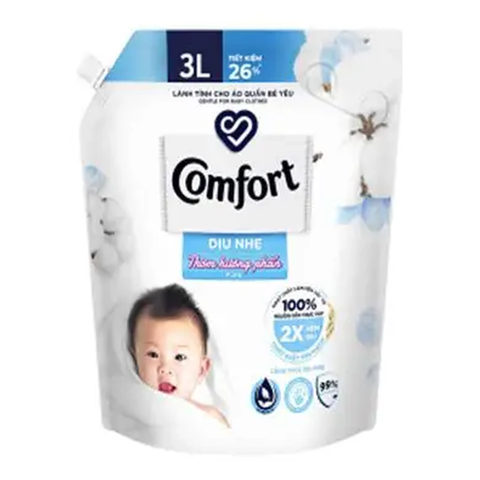 Comfort Nước Xả Mềm Vải Dịu Nhẹ Thơm Hương Phấn (3L * 4 Túi)