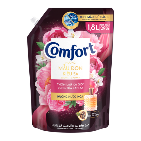 Comfort Nước Xả Vải Hương Nước Hoa Kiêu Sa (1.8L * 4 Túi)