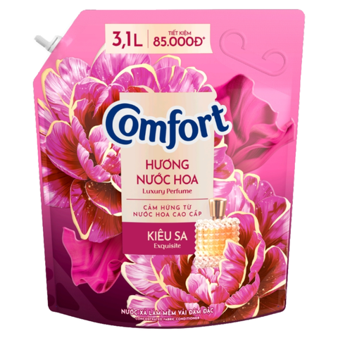 Comfort Nước Xả Vải Hương Nước Hoa Kiêu Sa (3.1L * 4 Túi)