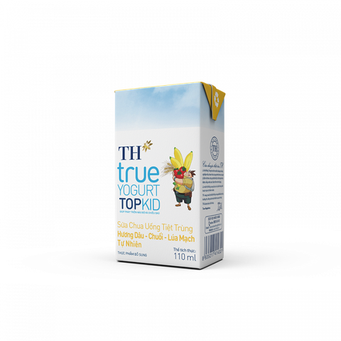 Sữa Chua Uống Tiệt Trùng Topkid Dâu-Chuối-Lúa Mạch (110ML*48 Hộp)