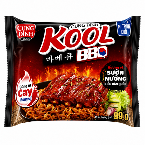 Mì Trộn Cung Đình Kool BBQ Sườn Nướng (99G*30 Gói)