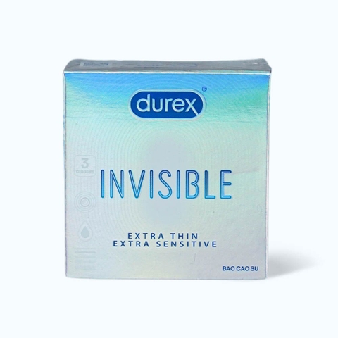 Durex Bao Cao Su Invisible Extra Thin/Sens (3 cái * 1 hộp)