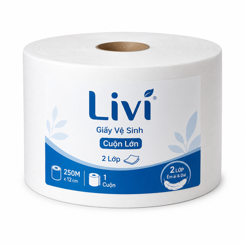 Giấy Vệ Sinh Livi Cuộn Lớn 2 Lớp (250M * 12 Cuộn)