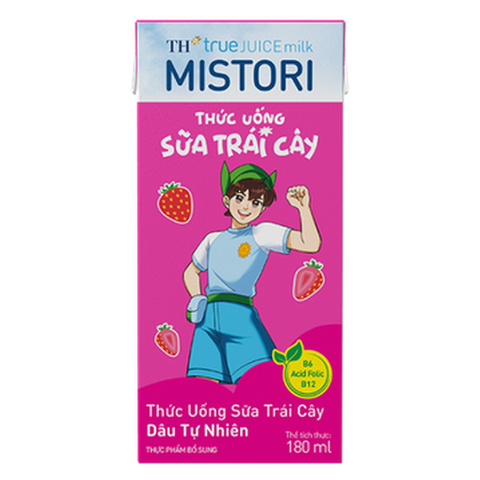 Sữa Trái Cây Dâu Mistori (180ML*48 hộp)
