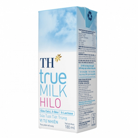 Sữa Tươi Tiệt Trùng Vị Tự Nhiên TH True Milk Hilo (180ML*48 hộp)
