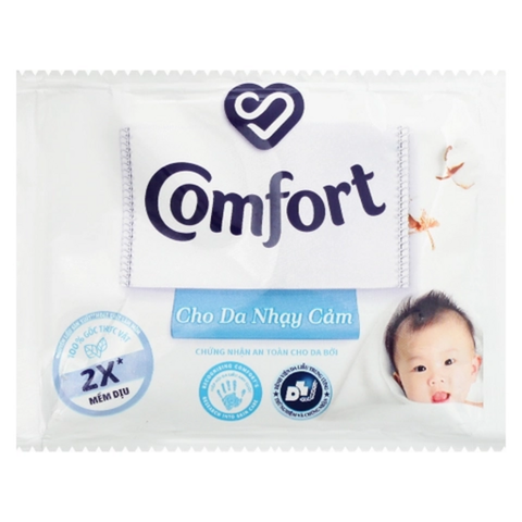 Nước Xả Vải Comfort Dịu Nhẹ Thơm Hương Phấn 20ml Dây 10+2 Gói