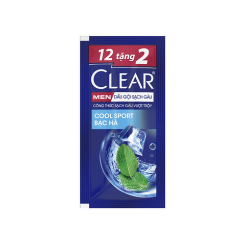 Dầu Gội Clear Men Cool Sport Mát Lạnh Bạc Hà Sạch Gàu 5g Dây 12+2 Gói