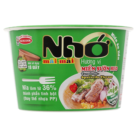 Miến Nhớ Mãi Mãi Hương Vị Sườn Heo dạng Tô (64G*12 Tô)