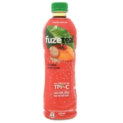 Đồ Uống Fuze Tea Trà Đào Và Hạt Chia (450Ml *24 Chai)