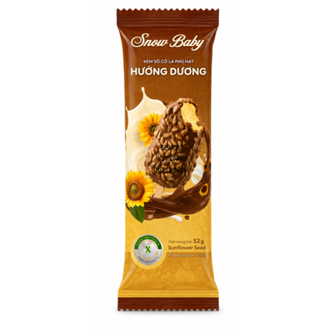 Kem Socola Phủ Hạt Hướng Dương Snow Baby X (20 cây * 1 thùng )