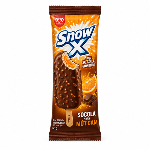 Kem Snow X Socola Nhân Mứt Cam (20 Cây *1 Thùng)