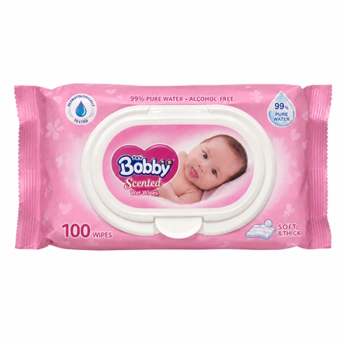 Khăn ướt Bobby có hương (100 miếng * 24 gói)