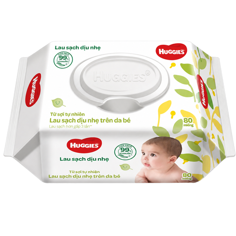 Khăn Ướt Huggies Lau Sạch Dịu Nhẹ (80 Tờ * 12 Gói)