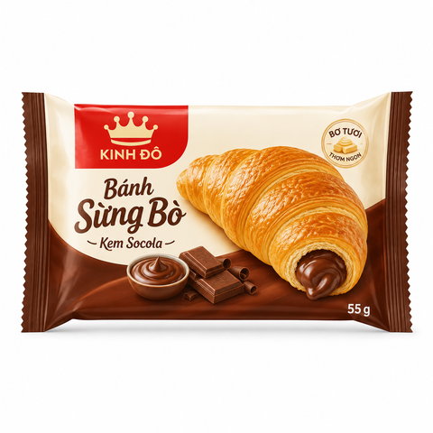 Kinh Đô Bánh Sừng Bò Kem Socola 55g