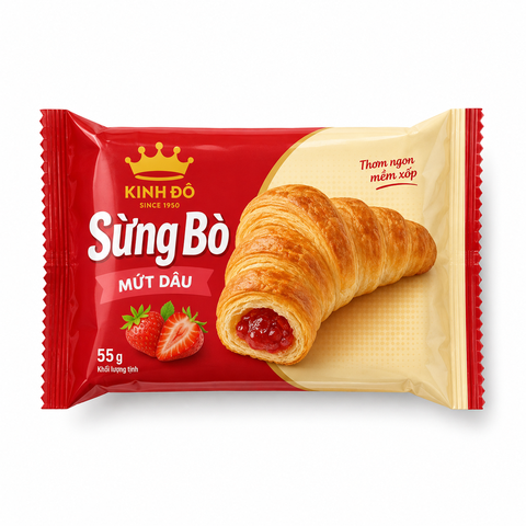 Kinh Đô Sừng Bò Mứt Dâu 55g