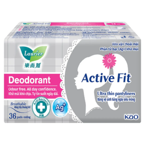 Laurier Active Fit Hằng Ngày Phân Tử Bạc (36 Miếng*1 gói)
