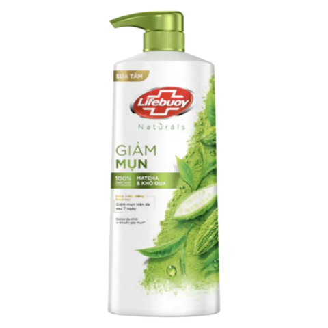 Lifebuoy Sữa Tắm Giảm Mụn Lưng Trà Xanh & Khổ Qua (800G * 12 Chai)