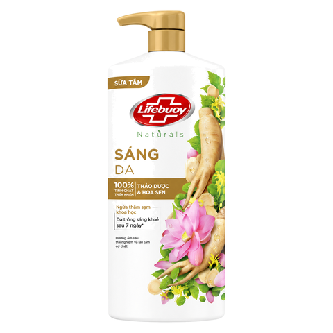 Lifebuoy Sữa Tắm Sáng Da Thảo Dược & Hoa Sen (800G * 12 Chai)