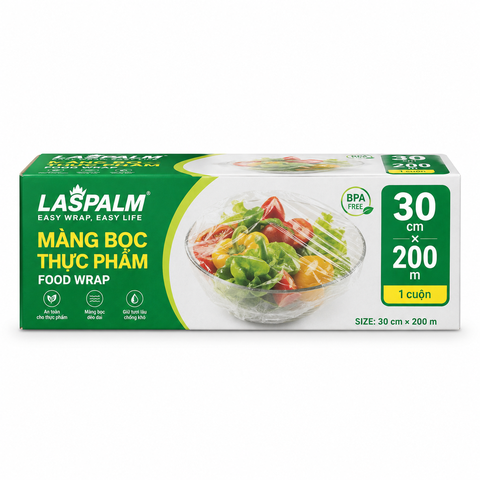 Màng Bọc Thực Phẩm Laspalm 30CM × 200M (1 cuộn*6 hộp)