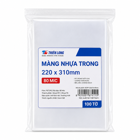 Màng Nhựa Trong (220 × 310MM * 80 Mic)