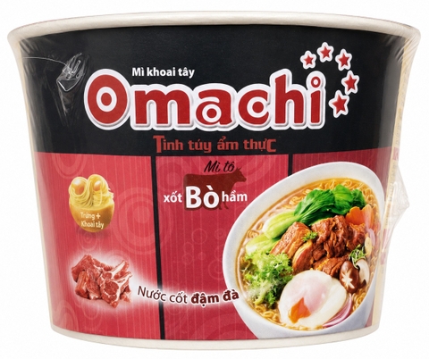 Mì Dinh Dưỡng Khoai Tây Omachi Xốt Bò Hầm (93G*18 Tô)