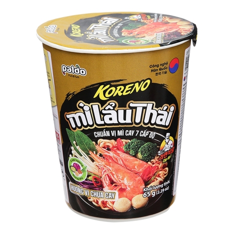 Mì Lẩu Thái Koreno Hương Vị Chua Cay (Dạng Ly) (65G * 24 Ly)