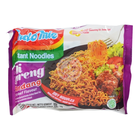 Mì Xào Khô Indomie - Mi Goreng Rendang (Mì Vị Bò Cay)( 91G* 40 gói)