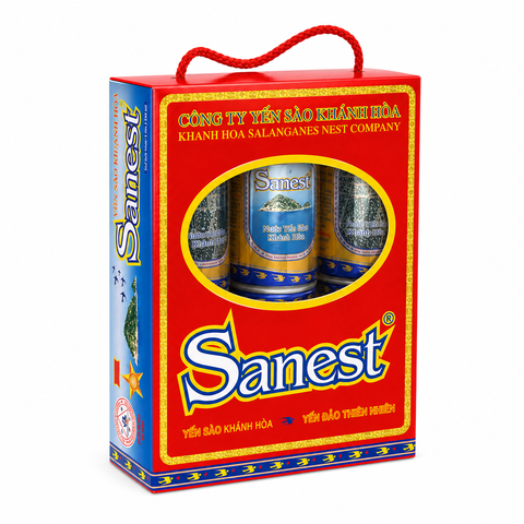 Nước Yến Sào Khánh Hòa Sanest Hộp 6 Lon T 190ml Mới - Đỏ