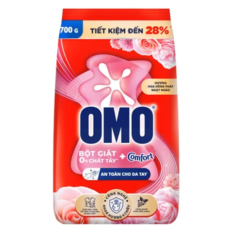 OMO Bột Giặt Comfort Hương Hoa Hồng Pháp Ngọt Ngào (700G * 24 Gói)