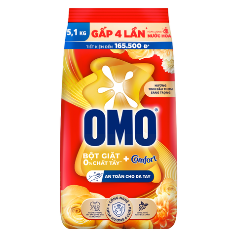 OMO Bột Giặt Comfort Tinh Dầu Thơm Sang Trọng (5.1KG * 3 Gói)