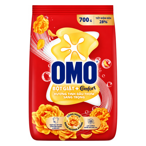 OMO Bột Giặt Comfort Tinh Dầu Thơm Sang Trọng (700G * 24 Gói)