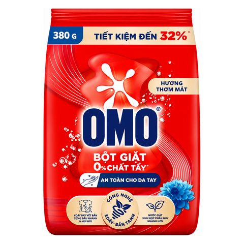 OMO Bột Giặt Đỏ Hương Thơm Mát (380G * 36 Gói)