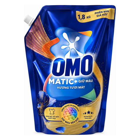 OMO Nước Giặt Máy Giặt Cửa Trên Giữ Màu (1.8KG * 4 Túi)